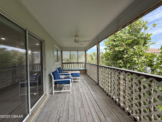 6361 Turtlemound Rd, New Smyrna Beach, FL 32169 - deck featuring ceiling fan
