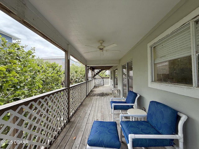 6361 Turtlemound Rd, New Smyrna Beach, FL 32169 - wooden deck featuring a ceiling fan