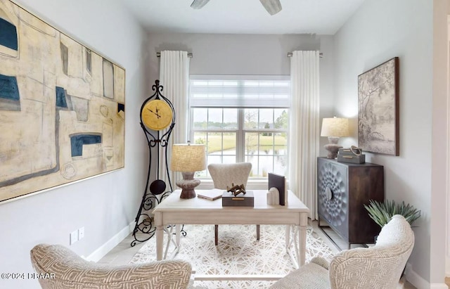 office featuring ceiling fan