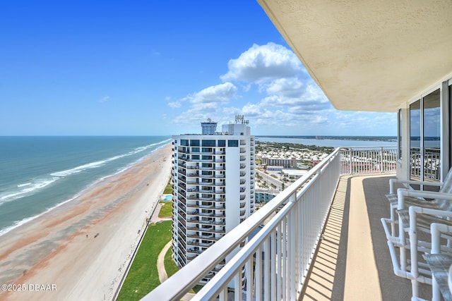 2545 S Atlantic Ave Unit 2107 2108, Daytona Beach Shores, FL 32118 - balcony featuring view of water and beach