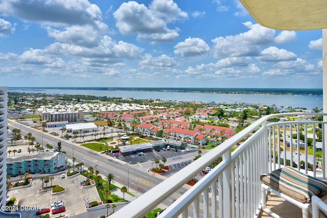 balcony with a water view