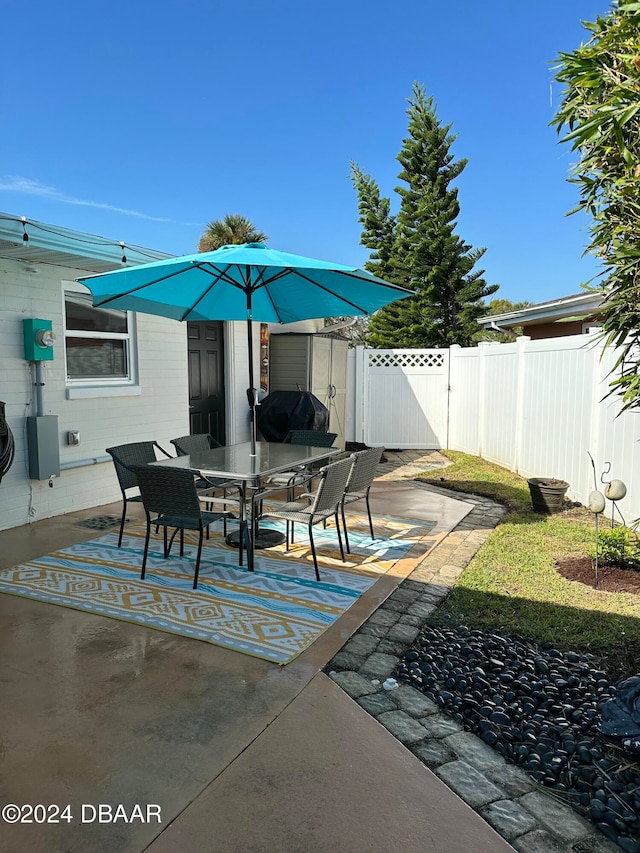 view of patio with grilling area