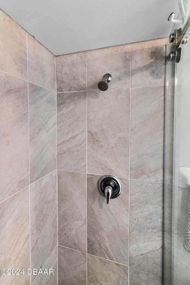 interior details with tiled shower