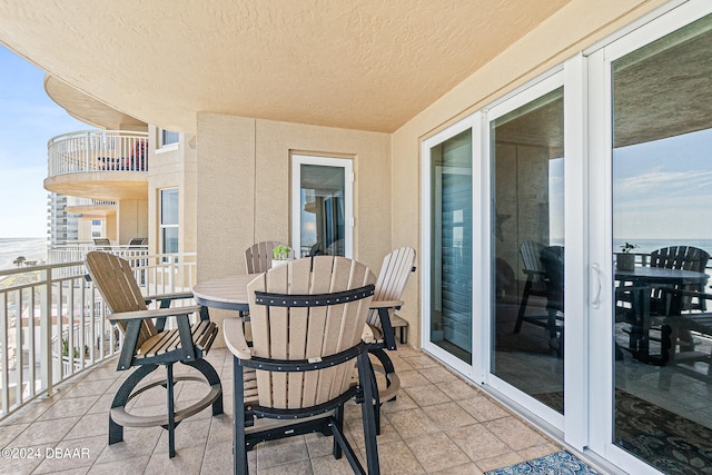 balcony with a water view