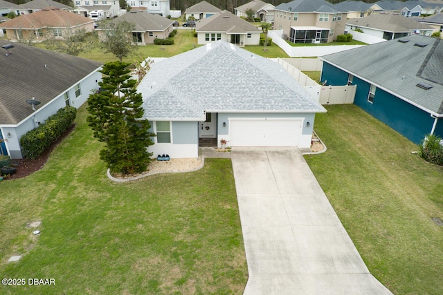 aerial view featuring a residential view