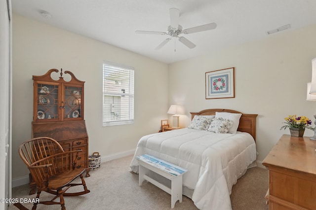 126 Briargate Look, Ormond Beach, FL 32174 - bedroom featuring light colored carpet, baseboards, and ceiling fan