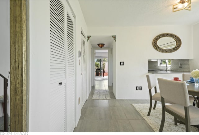 view of tiled dining space