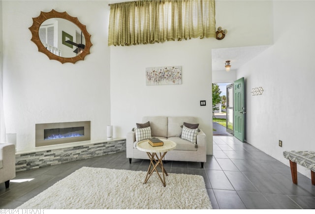 view of tiled living room