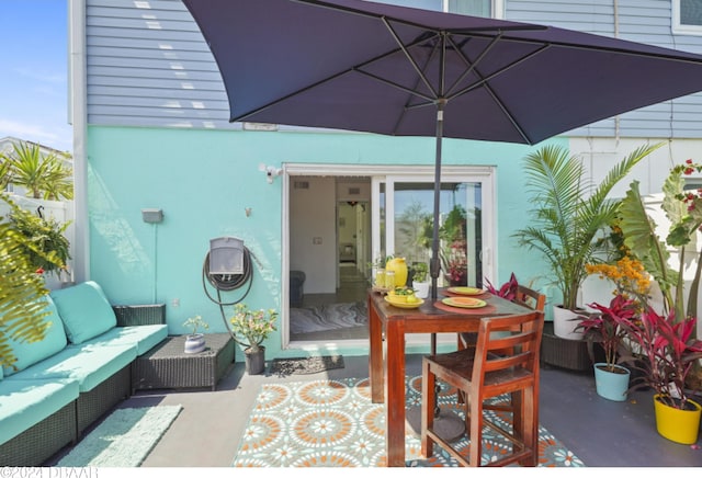 view of patio / terrace with an outdoor living space