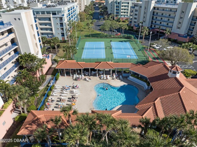 5300 S Atlantic Ave Unit 6-301, New Smyrna Beach, FL 32169 - drone / aerial view of a pool area