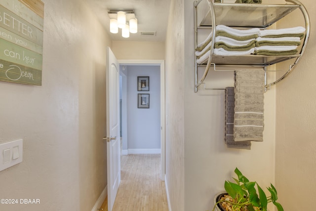 hall featuring light hardwood / wood-style floors