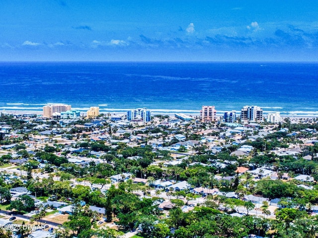 650 S Pine St, New Smyrna Beach, FL 32169 - drone / aerial view with a city view and a water view