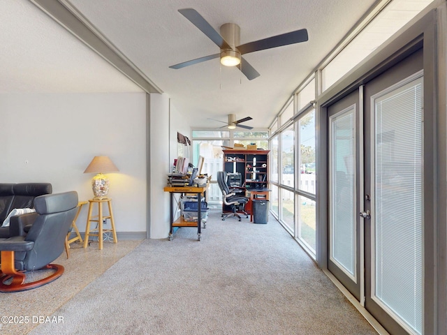 650 S Pine St, New Smyrna Beach, FL 32169 - sunroom featuring a textured ceiling and baseboards