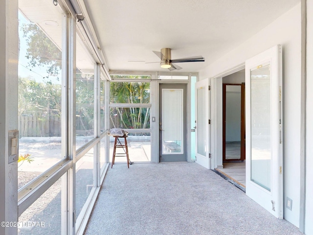 650 S Pine St, New Smyrna Beach, FL 32169 - unfurnished sunroom with ceiling fan