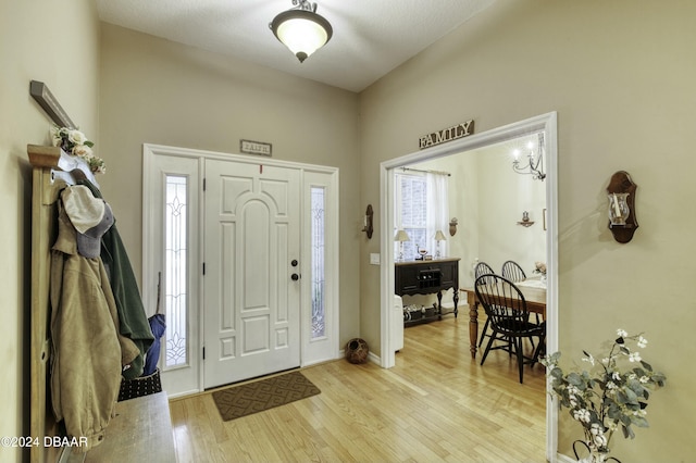 foyer featuring light hardwood / wood-style flooring