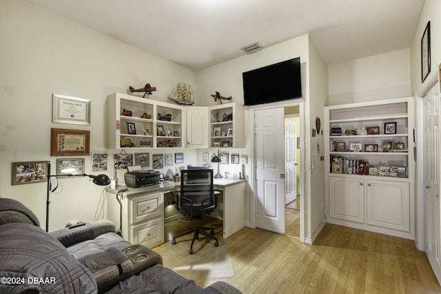 office featuring light hardwood / wood-style floors