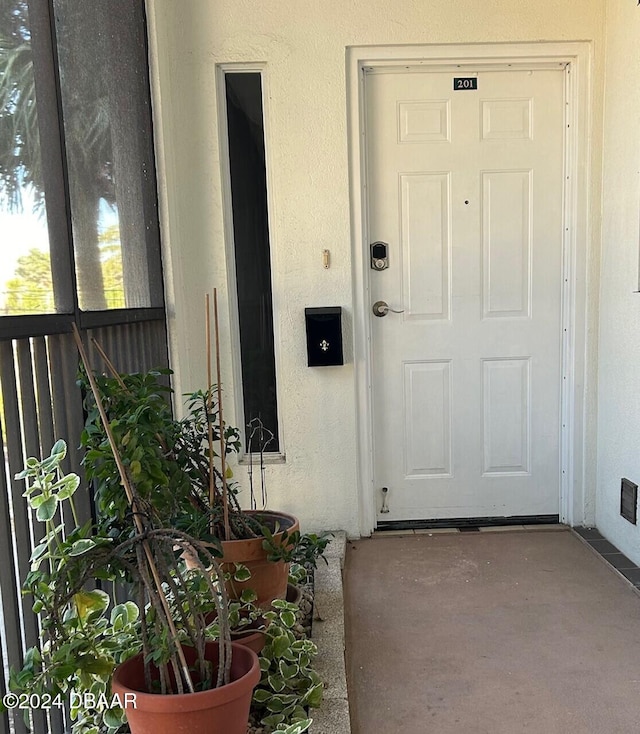 view of doorway to property