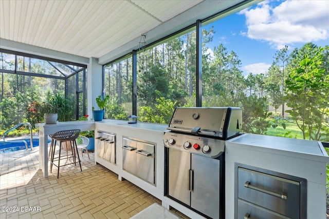 view of sunroom