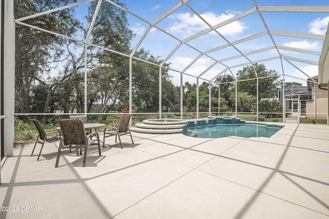 1766 Roscoe Turner Trl, Port Orange, FL 32128 - view of swimming pool with a pool with connected hot tub, a patio area, and a lanai