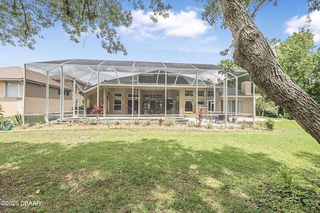 1766 Roscoe Turner Trl, Port Orange, FL 32128 - rear view of house with a yard, a patio, and a lanai
