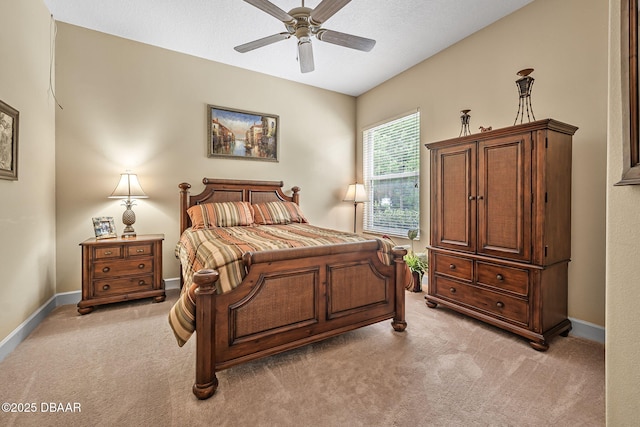 1766 Roscoe Turner Trl, Port Orange, FL 32128 - bedroom featuring light carpet, baseboards, and a ceiling fan