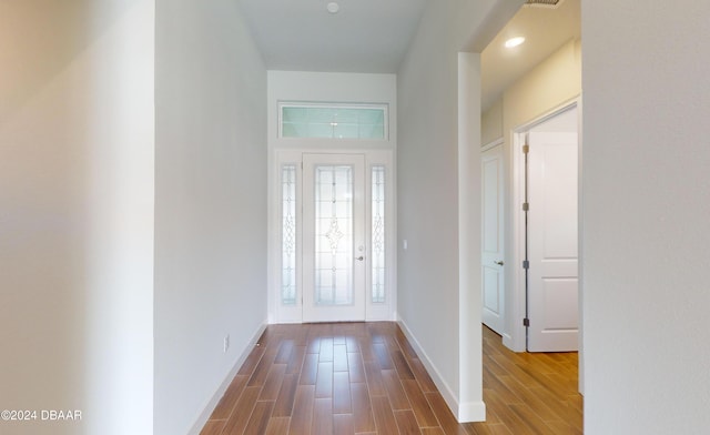 entrance foyer featuring light hardwood / wood-style floors