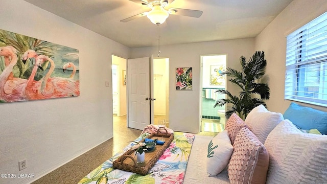 bedroom with ceiling fan