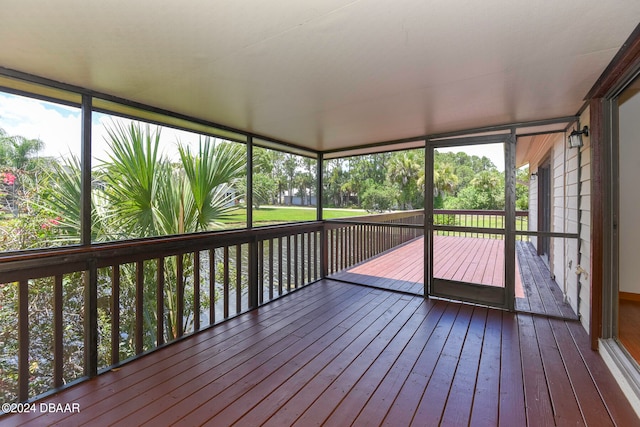 view of unfurnished sunroom