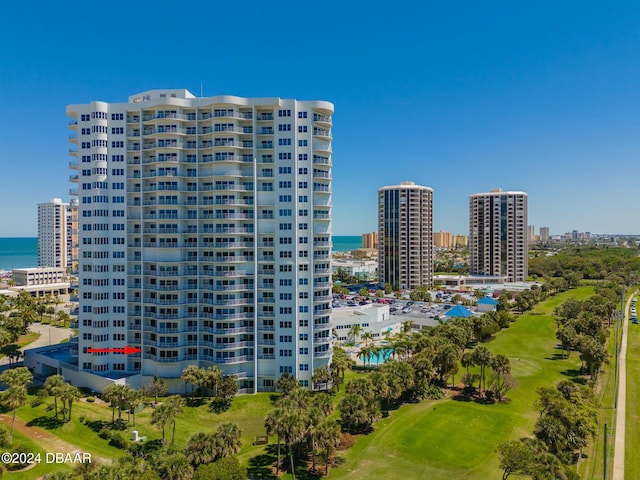 view of property with a water view