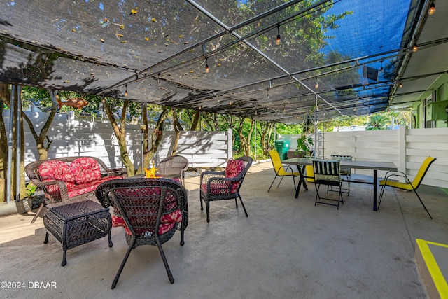 view of patio / terrace with an outdoor living space