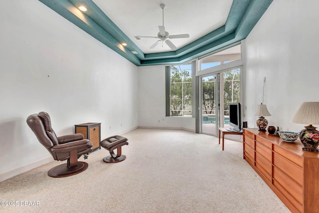 2 Creek Bend Way, Ormond Beach, FL 32174 - living area with a ceiling fan and carpet floors
