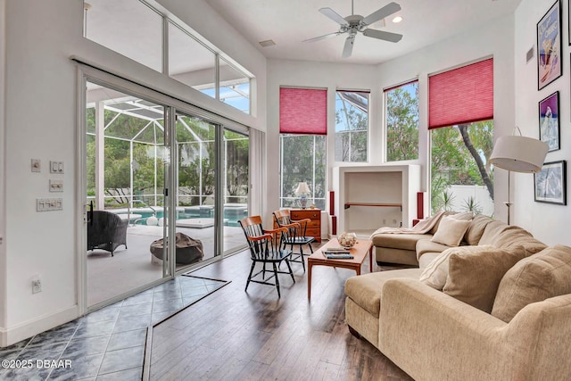 2 Creek Bend Way, Ormond Beach, FL 32174 - sunroom / solarium with healthy amount of natural light, hardwood / wood-style flooring, and recessed lighting
