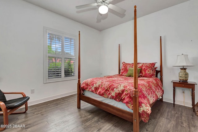 2 Creek Bend Way, Ormond Beach, FL 32174 - bedroom with wood finished floors and ceiling fan