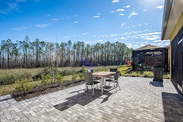 view of patio / terrace with a lanai