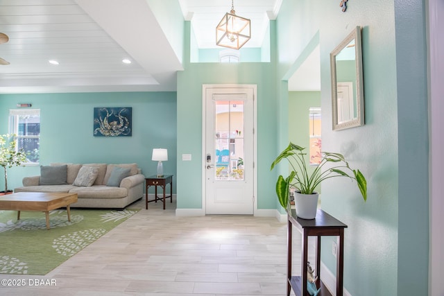 foyer entrance featuring light hardwood / wood-style floors