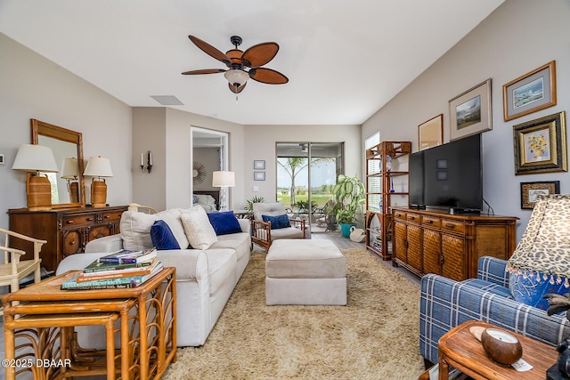 3013 Kenmare St, Ormond Beach, FL 32174 - living room featuring ceiling fan and wood finished floors