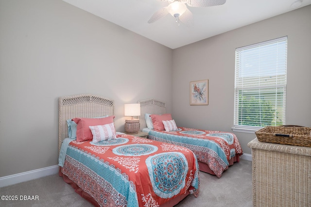 3013 Kenmare St, Ormond Beach, FL 32174 - bedroom featuring carpet floors, baseboards, and a ceiling fan