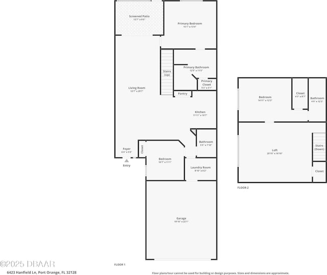 6423 Hanfield Ln, Port Orange, FL 32128 - view of floor plan / room layout