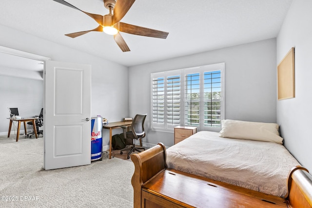 6423 Hanfield Ln, Port Orange, FL 32128 - carpeted bedroom featuring a desk and a ceiling fan