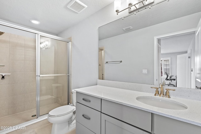 6423 Hanfield Ln, Port Orange, FL 32128 - full bath with vanity, a shower stall, and tile patterned floors
