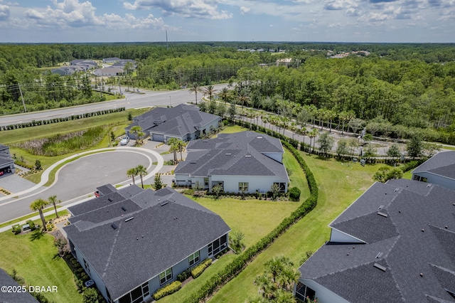 6423 Hanfield Ln, Port Orange, FL 32128 - aerial view of residential area featuring a heavily wooded area