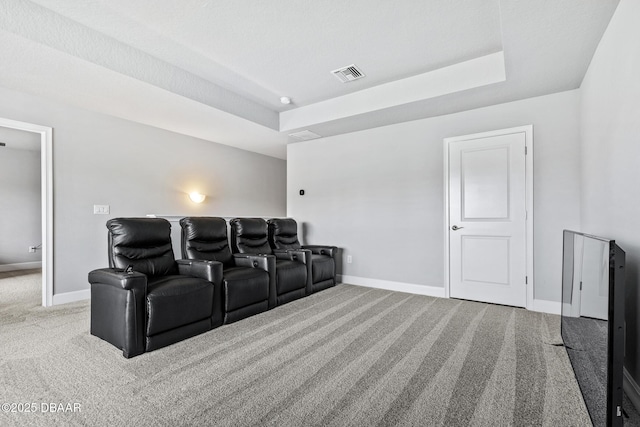 6423 Hanfield Ln, Port Orange, FL 32128 - carpeted home theater room featuring a raised ceiling