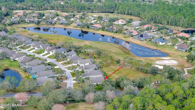 1453 Sunningdale Ln, Ormond Beach, FL 32174 - bird's eye view featuring a residential view, a water view, and golf course view