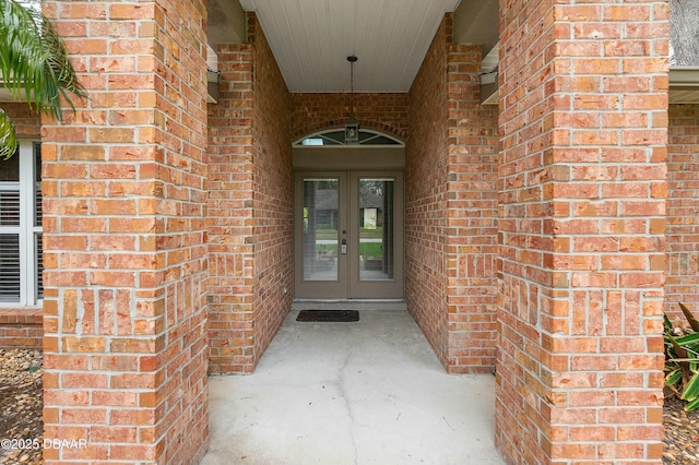 view of exterior entry with french doors