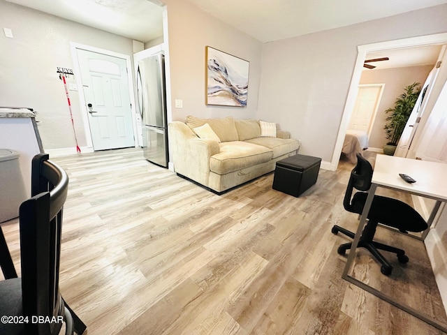 living room with light wood-type flooring