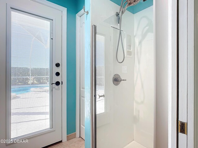 bathroom with walk in shower