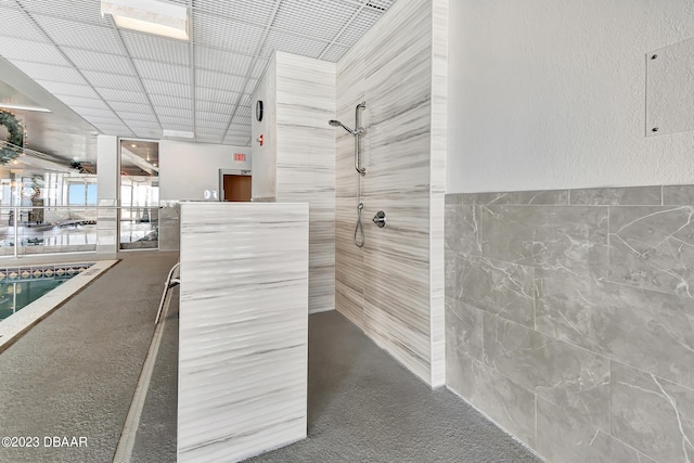 bathroom with a shower