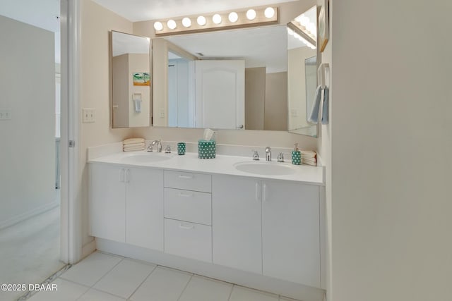 2937 S Atlantic Ave Unit 1108, Daytona Beach Shores, FL 32118 - full bathroom featuring double vanity and tile patterned flooring