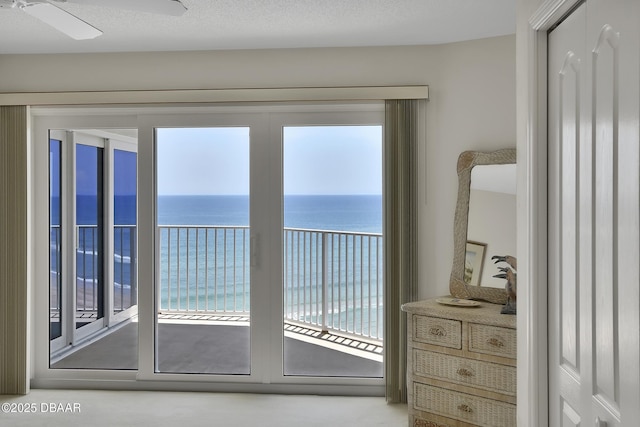 2937 S Atlantic Ave Unit 1108, Daytona Beach Shores, FL 32118 - bedroom with a water view and access to outside