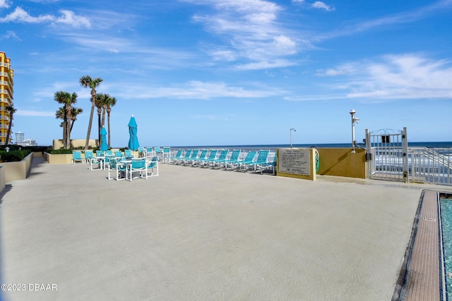 2937 S Atlantic Ave Unit 1108, Daytona Beach Shores, FL 32118 - view of patio with a water view